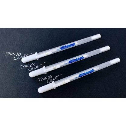 Tachikawa Water based Gel ink Opaque Pure White ballpoint 3 pen set (05, 08, 10) - Image 2
