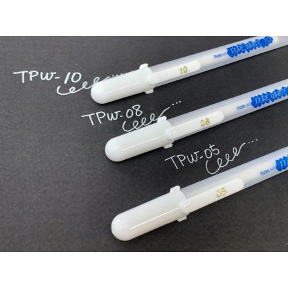 Tachikawa Water based Gel ink Opaque Pure White ballpoint 3 pen set (05, 08, 10) - Image 3