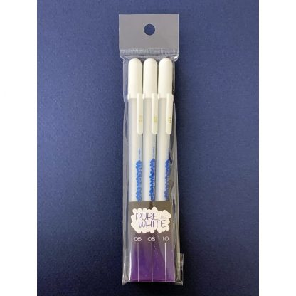 Tachikawa Water based Gel ink Opaque Pure White ballpoint 3 pen set (05, 08, 10) - Image 4