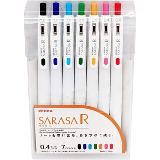 Zebra SARASA R Ballpoint pen -27% up colour density- 0.4mm 7 colour set