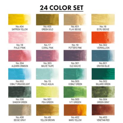 ZIG Kuretake Gansai Tambi 24 colour Art nouveau set - Image 2