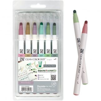 ZIG Kuretake Clean colour DOT Single Mild Smoky colour set (6/pk)