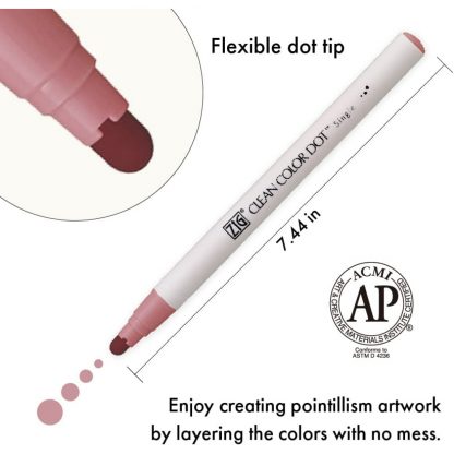 ZIG Kuretake Clean colour DOT Single Mild Smoky colour set (6/pk) - Image 3