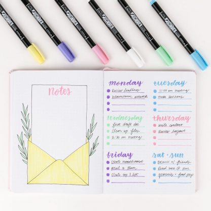 Tombow Fudenosuke Brush Pen Soft Tip 6 Pastel Color Set - Image 7