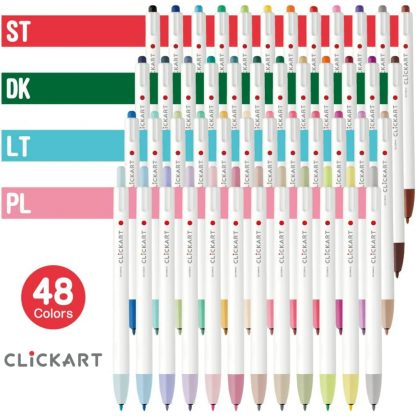 Zebra ClickArt (Click Art) Retractable marker pen 12 Pale colour set - Image 4
