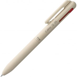 Pentel Calme quiet click 3 colour ink ball point pen 0.5mm : Beige barrel