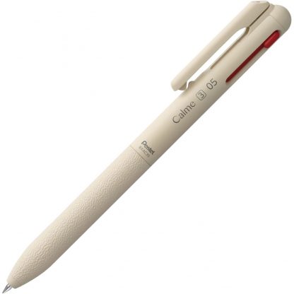 Pentel Calme quiet click 3 colour ink ball point pen 0.5mm : Beige barrel