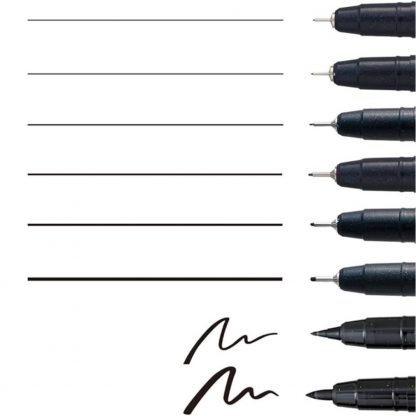 ZIG CARTOONIST MANGAKA BLACK Assortment Set (8/pk) - Image 2