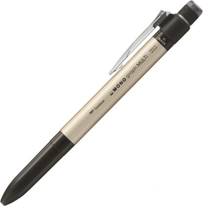 Tombow Mono Graph Multi (Black/Red 0.5mm pen + Mech pencil 0.5mm) Gold Barrel
