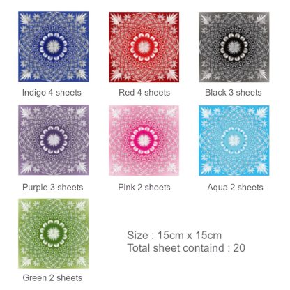 Kakuwa Olyester Transparent Origami paper :Kiriko Glass design (20/pk) - Image 5