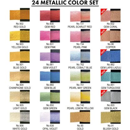 ZIG Kuretake Gansai Tambi 24 Metallic colour set - Image 3