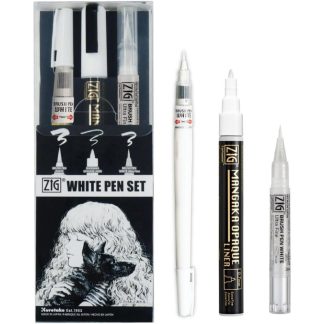 ZIG Kuretake Inktober White pen 3 pc set