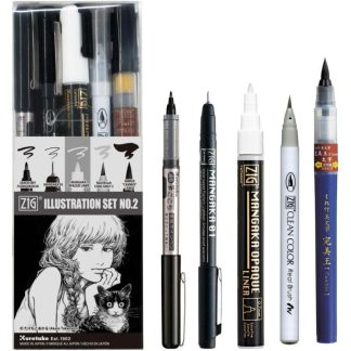 ZIG Kuretake Inktober ILLUSTRATION 5 pen set NO.2