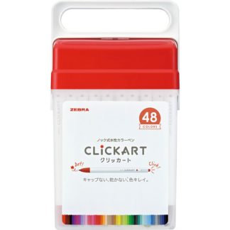 Zebra ClickArt (Click Art) Retractable marker pen 48 colour set (in a Plastic case)