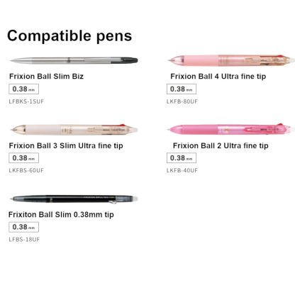 Pilot Frixion Ball Slim 3 colour pen 0.38mm Refill ink (3/pk) 3 Colour set - Image 2