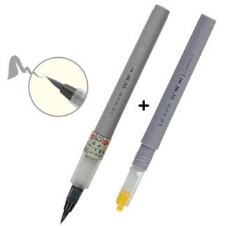 ZIG Kuretake Bimoji Cambio Grey Brush pen + one extra ink cartridge