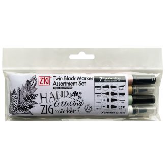 ZIG Kuretake Twin Black Marker Assortment set