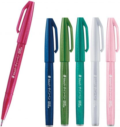 Pentel Fude Touch sign brush pen 6 colour set B - Image 2