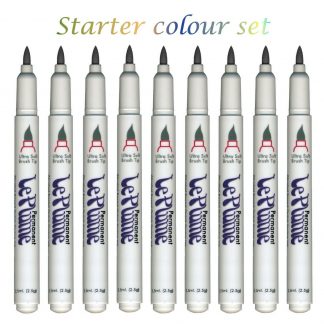 Marvy Le Plume Permanent Starter colours - 9 Marker pens in a set