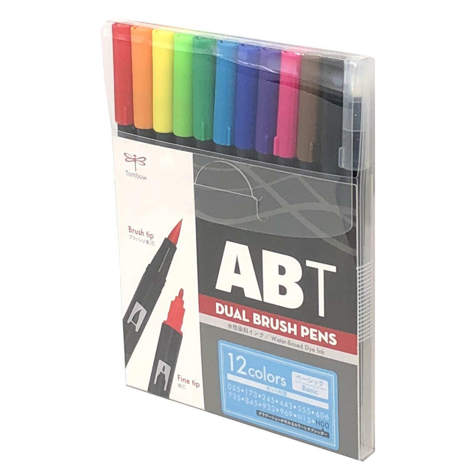 Tombow : Art Dual Brush Pens : Primary Colors : Pack Of 12