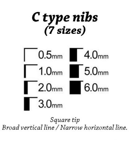 Calligraphy pen nib - Choice of 3 types / 7 sizes  made from Steel and Brass - Image 5