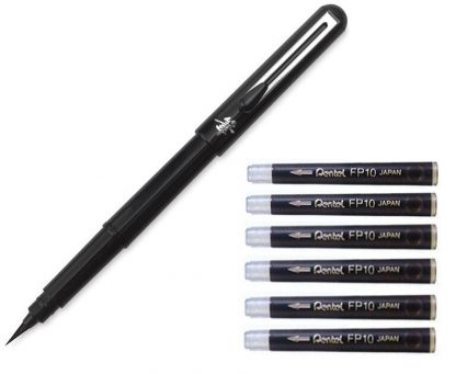Pentel Pocket Brush pen with 6 cartridges - Image 5