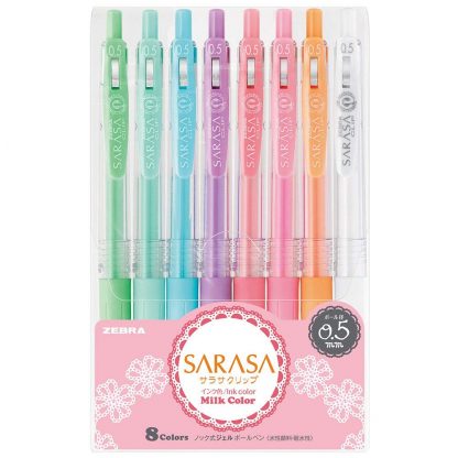 Zebra Sarasa Clip Gel ink Ballpoint pen 0.5mm 8 Milk Colour set