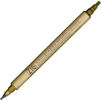 ZIG Kuretake Calligraphy Metallic marker pen Twin tips Gold