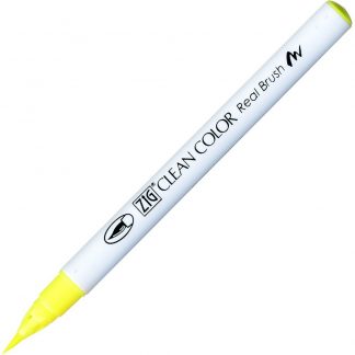 ZIG Kuretake Clean Colour Real Brush Pen 001  Fluorescent Yellow
