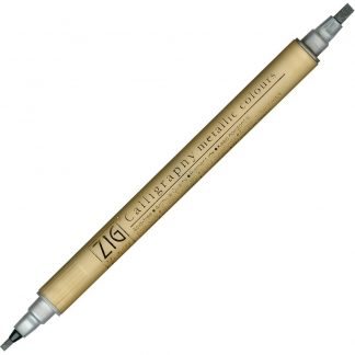 ZIG Kuretake Calligraphy Metallic marker pen Twin tips Silver