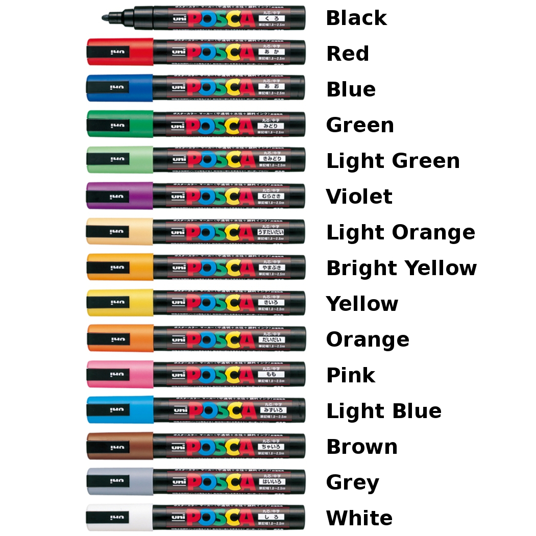 Uniball Posca PC-5M 15 colour set - Image 3