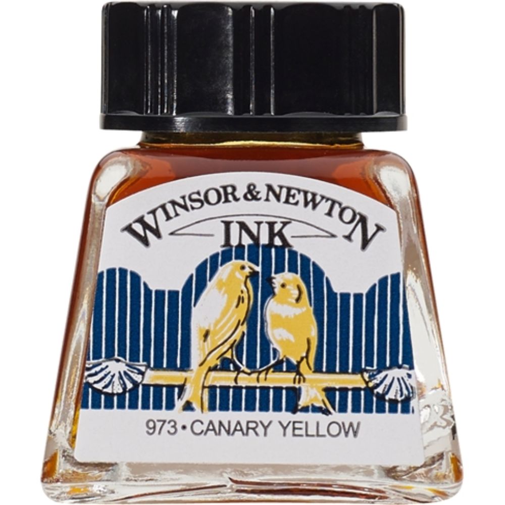 Winsor and Newton Drawing ink 14ml : Canary Yellow