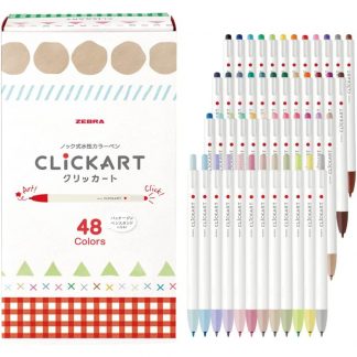 Zebra ClickArt (Click Art) Retractable marker pen 48 colour set (in a paper case stand)