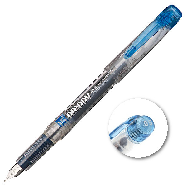 Platinum Preppy Fountain pen Medium nib 0.5mm Blue Black ink - Image 3