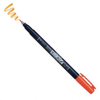 Tombow Fudenosuke Brush pen COLOUR Orange : Hard tip