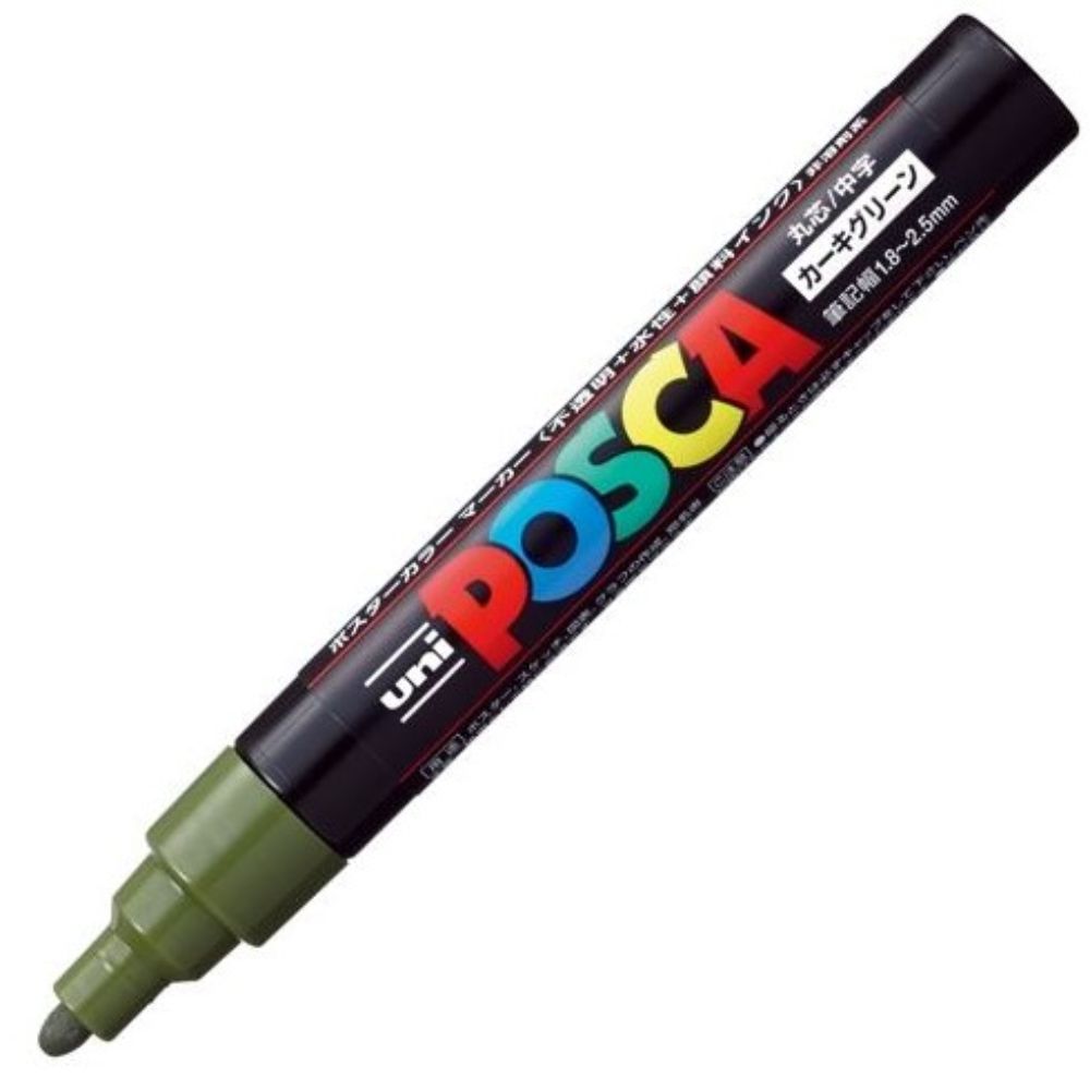 Uniball Posca Marker PC-5M : Khaki Green - Image 2