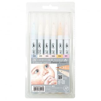 ZIG Clean colour real brush pen 6 colour set : Portrait colour I