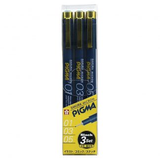 Sakura Pigma Micron Fineliner pen Black : 3 pen set
