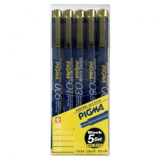 Sakura Pigma Micron Fineliner pen Black : 5 pen set