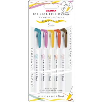 Zebra Mildliner Brush Deep and Warm colour set (5/pk) WFT8-5C-RC-N (New package)