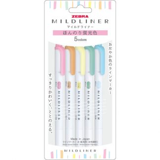 Zebra Mildliner Mild and Fluoresent colour set (5/pk) WKT7-5C-N (New Package)