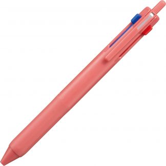 Uniball Jetstream 3 colour ink pen (Black, Blue and Red) 0.5mm Berry Pink body SXE3-507 - Black ink 70% up