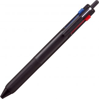 Uniball Jetstream 3 colour ink pen (Black, Blue and Red) 0.5mm Black body SXE3-507 - Black ink 70% up