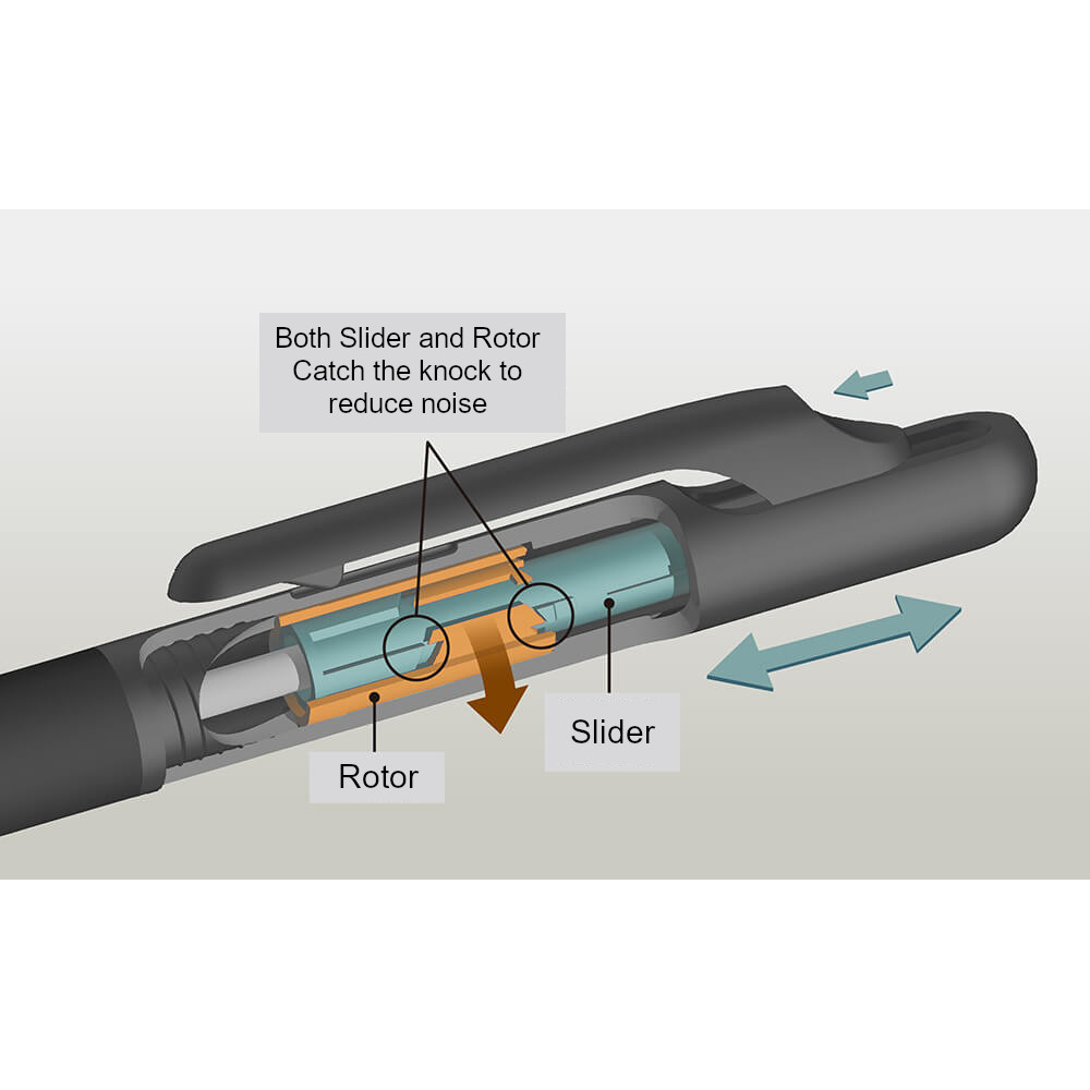 Pentel Calme quiet click 3 colour ink ball point pen 0.5mm : Turquoise Blue barrel - Image 3