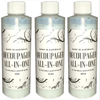 Decoupager(Mod Podge alt.)All-in-One/Glue-Sealer-Finish: Gloss+Matte+Satin=750ml