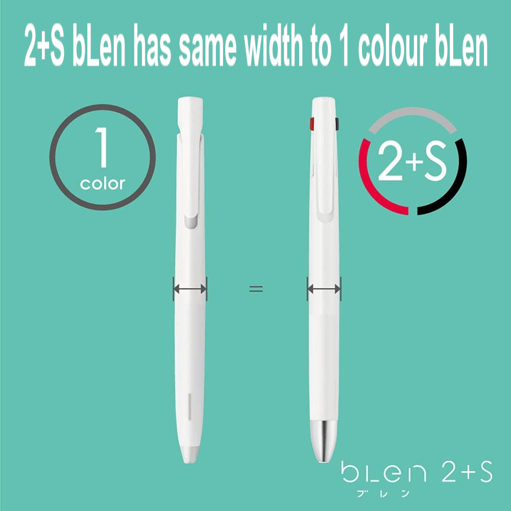 Zebra bLen 2+S Multi pen (Black/Red ink 0.5 + Pencil 0.5) Pink Barrel - Image 7