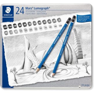 Staedtler Mars Lumograph 24 degrees (Hardness & Darkness) pencil set