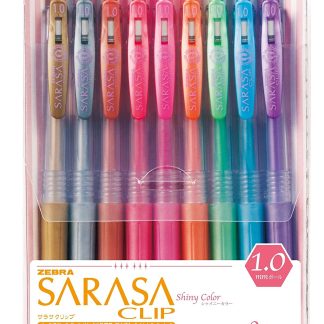 Zebra Sarasa Clip Shiny (Metallic) 9 Color Set : 1mm tip