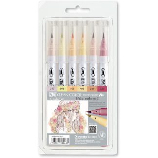 ZIG Clean colour real brush pen 6 colour set : Pale colour I