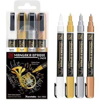 ZIG Kuretake Cartoonist MANGAKA OPAQUE LINER 4V (4 colours)